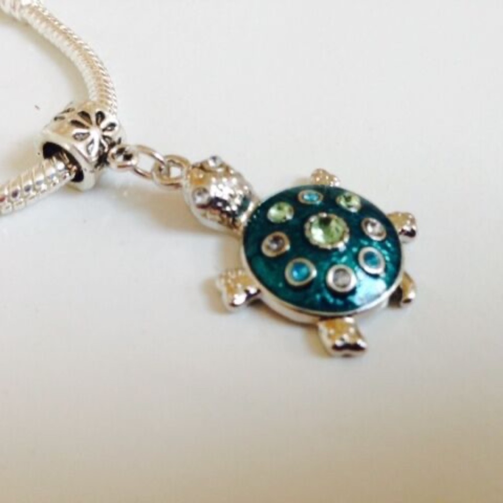 “Turtle” Dangling Charm Bead For European Style Charm Bracelets